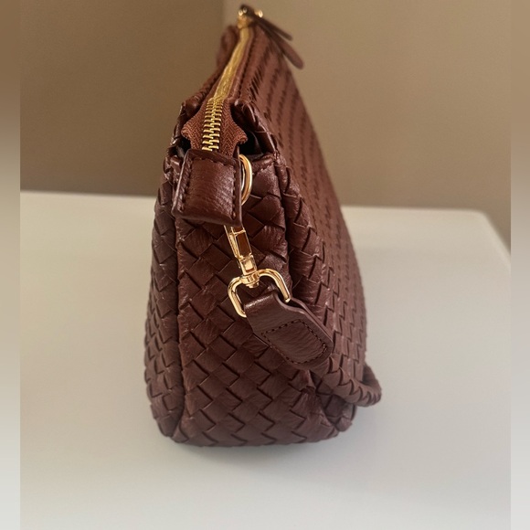 Modern + Chic Elegant Elle Woven shoulder/Crossbody Bag-cinnamon - Picture 5 of 13